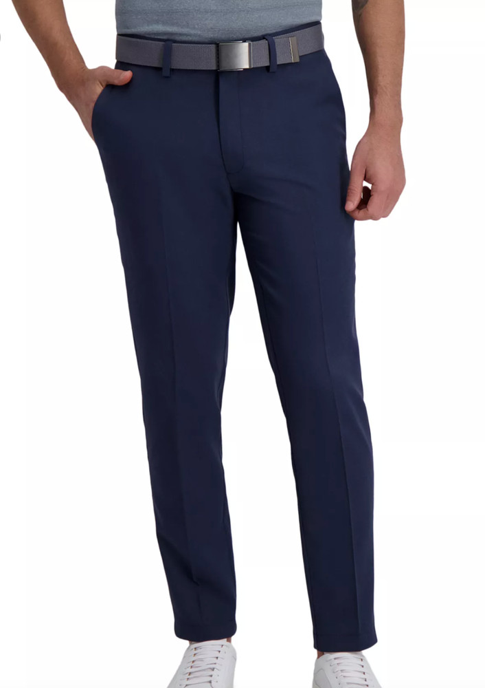 Men Haggar Cool Right Performance Flex Wrinkle Free Slim Fit Pants – Navy/Ink