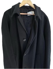 Vestimenta Black Cashmere and Wool Long Overcoat Men’s EUC
