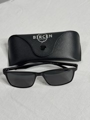 BIRCEN Rectangle Sunglasses Men’s Full Rim Black Plastic Frame/Lens 2684 55