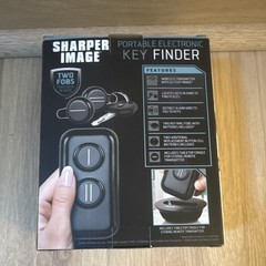 Sharper Image Wireless Key Finder w/ 2 Fobs, 45 ft Range, Black Plastic/Metal