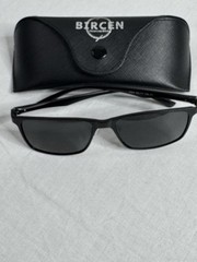 BIRCEN Rectangle Sunglasses Men’s Full Rim Black Plastic Frame/Lens 2684 55