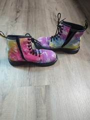 Dr Martens 1460 Tie Dye Lace Up Boots Multi Suede Youth Sz M4/W5 EU36 EUC