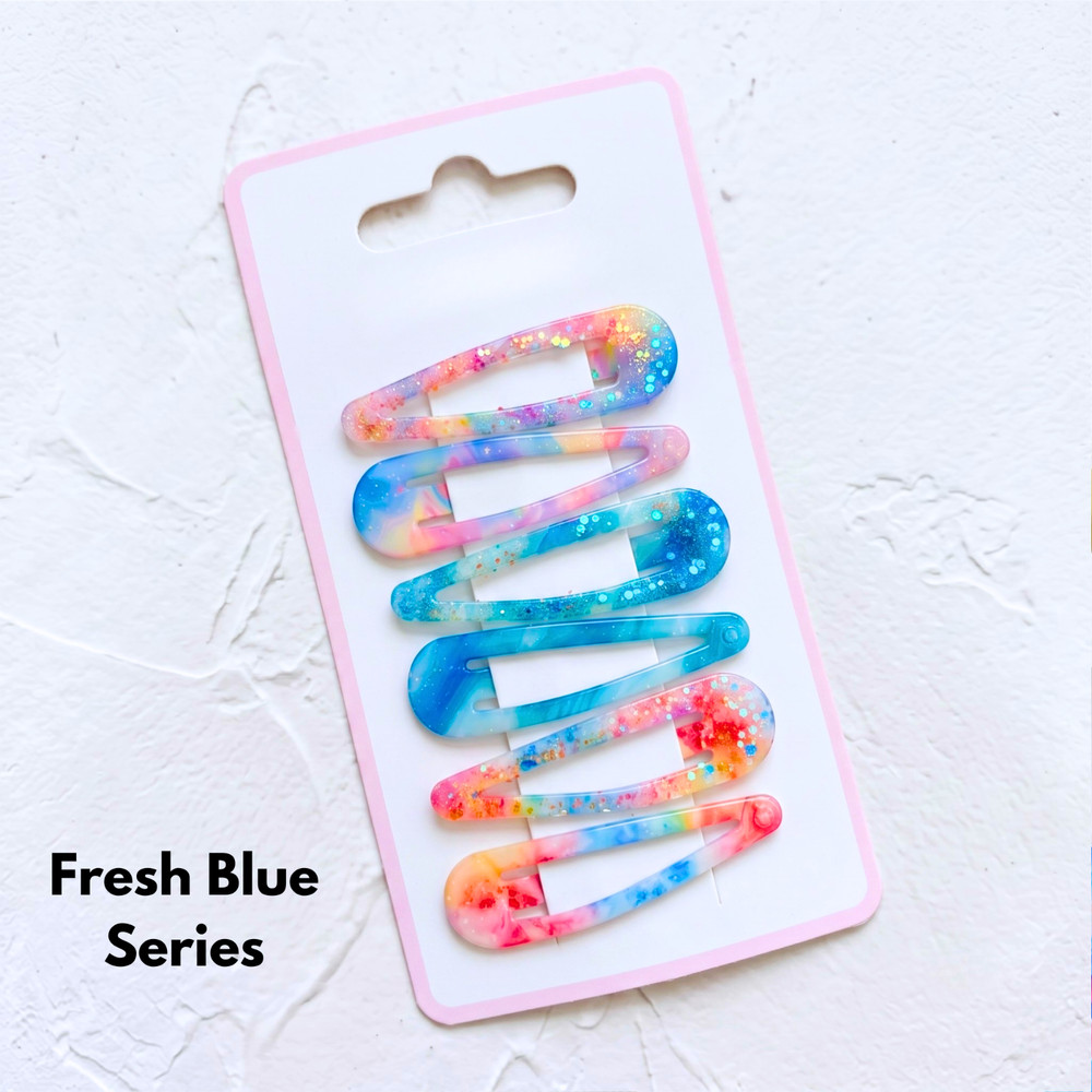 Colorful Resin Hair Clips Snap Barrettes Rainbow Glitter Set For Women Girls Y2K