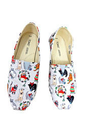 TOM CATS Light Grey Canvas Flat Slip-On Shoes Sz:7.5 M US/38 EU Brand new