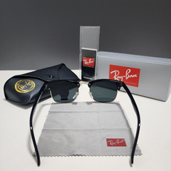 Ray-Ban RB3016 Sunglasses Clubmaster Classic Black Frame Glass Gray Lens 51 mm