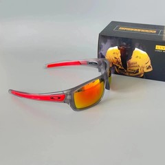 Oakley Turbine OO9263 Grey Smoke Frame Prizm Ruby Polarized Red Legs Sunglasses