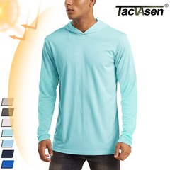 UPF50+ Mens Outdoor Fishing Hoodie Sun Block Skin Protection Long Sleeve T-Shirt