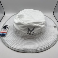 Mission Cooling Wide Brim Hat W/Side Snaps One Size UPF 50+ White One Size NEW