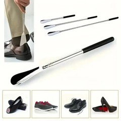 New Extra Long Handle Shoe Horn Stainless Steel Handled Metal Shoehorn Horns