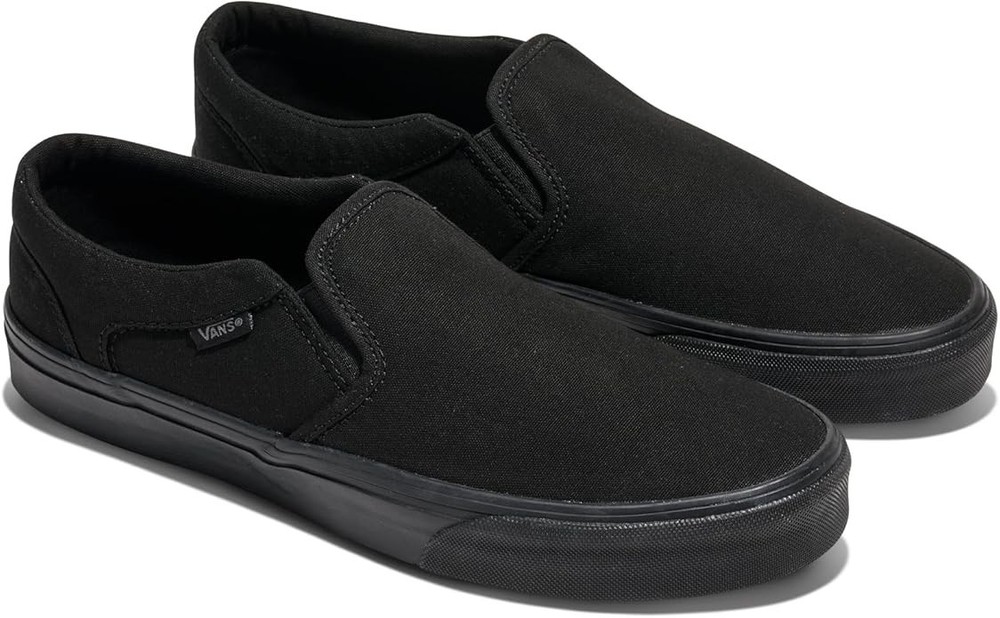 Vans Men’s Asher Black Canvas Slip on Skate Shoes 🛹 Assorted Sizes 🛹 NWB