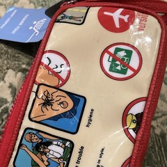 TRANSVERSION Travel Humor Theme Bag/ Clutch Vain Envelope RARE Loop Handle