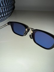 Tom Ford TF 1042-D Square Sunglasses Black Frame Blue Tinted Lenses