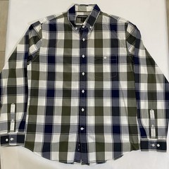 Express Modern Fit Men’s Plaid Long Sleeve Button-Down Cotton Shirt L