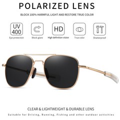 Aviator Sunglasses Premium Military Pilot Ultraviolet Mens Polarized Sunglasses