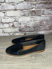 Ugg Bonnie Black Suede Rubber Sole Comfort Loafers Flats Women’s Sz 7M US/38EU
