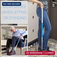35.5 Inch Long Handled Shoe Horn, Dressing Stick, Sock Remover Aid Helper – Vers