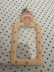 Sanrio NCT Haechan Photo Holder Keychain, Beige Plastic/Metal Printed