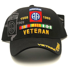 Vietnam Veteran 82nd Airborne Division 1968-1969 Embroidered Black baseball cap