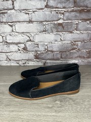 Ugg Bonnie Black Suede Rubber Sole Comfort Loafers Flats Women’s Sz 7M US/38EU