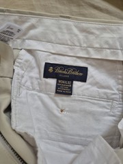 Brooks Brothers Cream/stone Chinos 34×32 Clark Fit Lightweight Summer Fabric