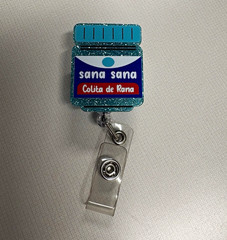 Blue Glitter Retractable Badge Reel
