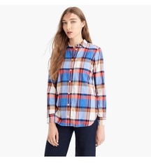 J.CREW Perfect Fit Pacey Plaid Button-up top. Small