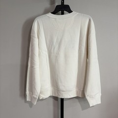 Esprit Women’s Logo Fleece Crewneck Sweatshirt Cream Viral 80’s Costco LARGE NEW