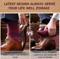 Long Handle Metal Shoe Horn for Seniors – Boot Helper Spoon Dressing Aid