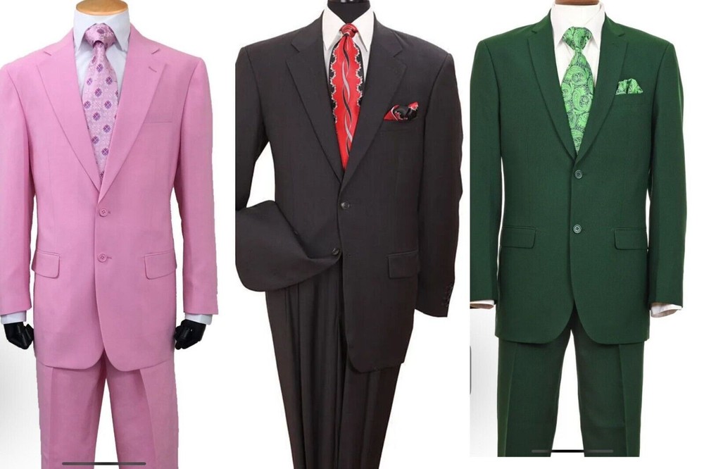 Men’s Formal Regular Fit Suit 2 Piece Two Button Jacket & Pants 702P