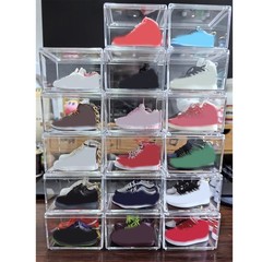 5-50Pcs Stackable Clear Transparent Mini Sneakers Shoes Storage Display Cases