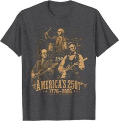 250 Years Patriot Guitar Drum Band American Flag 1776 2026 T-Shirt