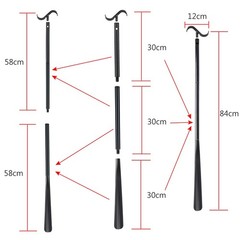 35″ Long Dressing Stick with Shoe Horn Sock Removal Tool, Adjustable Extended