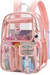 Clear Backpack Heavy Duty Transparent Backpacks Stadium Approved Pink