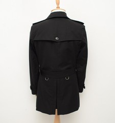 Men’s Burberry Double Breasted Black Cotton Trench Coat Jacket Size 48,US 38,S-M