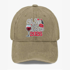 Oh Sip It’s A Girls Trip 2026 Hat Funny Bachelorette Wine Party Baseball Cap