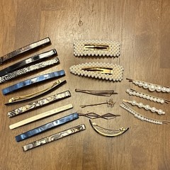 Women’s Faux Pearl Hair Clip Lot Barrettes Bobby Pins Metal/Plastic Multicolor