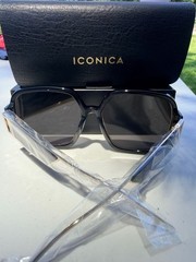 Iconica Tina II Square Oversized Sunglasses IC01-0426-BKGRP