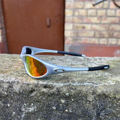 Vintage Oakley Minute Sunglasses Sliver Frame Red Lenses Y2K Gorpcore