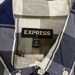 Express Modern Fit Men’s Plaid Long Sleeve Button-Down Cotton Shirt L