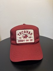 Tecovas Trucker Hat Mens Burgundy Western Ranch Mesh Snapback Cap Giddy On Up