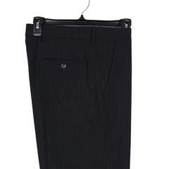 Nautica Mens Modern Fit 2 Piece Suit 36S 32W Black Pinstripe Stretch NWT