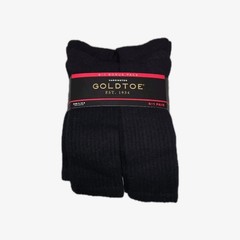 New GoldToe Men’s Black Crew Socks 7 Pack Harrington Collection Size 6-12.5