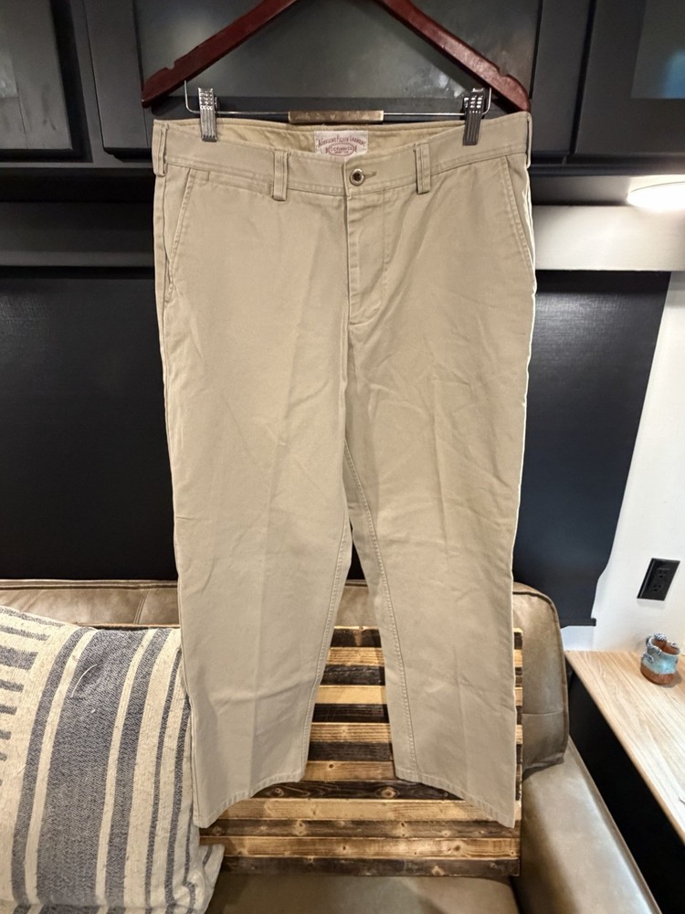 C.C. Filson Co Men’s Beige Cotton Twill Chino Pants Regular Fit 34W Pockets