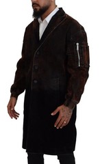 DSQUARED2 Jacket Cotton Brown Full Button Men Long Coat IT48/US38/M RRP 1950usd