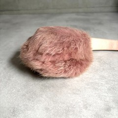 GUCCI Half Moon Loop Handle Mauve Fur Mini Clutch Bag