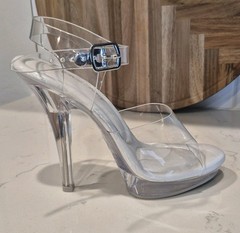 The Shoe Fairy 5″ Heel Clear Bikini Contest Fitness Pageant Size 8