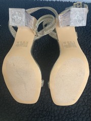 DREAM PAIRS Square Toe, Clear Chunky Heel Sandals (Size 8.5)