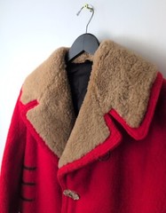 VTG DEADSTOCK HUDSON BAY x MARLBORO Men’s Sz US 38 M Red Wool Blanket Coat