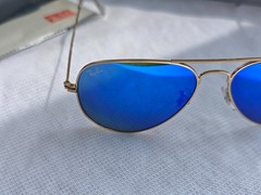 Ray Ban Aviator RB3026 Sunglasses 62mm Blue Lens/Gold Frame