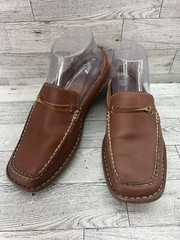 BORN Women Cognac Brown Leather Slip-On Driver Loafers Moccasins 7M US / 38 EU